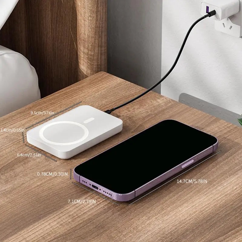 5000Mah Magnetic Power Bank for Iphone 12ā17 Series, Works Best with Magsafe Case or No Case, Portable Wireless Charger Fathersdaygift